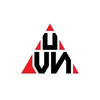 diseño de logotipo de letra triangular uvn con forma de triángulo. monograma de diseño de logotipo de triángulo uvn. plantilla de logotipo de vector de triángulo uvn con color rojo. logotipo triangular uvn logotipo simple, elegante y lujoso.