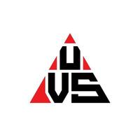 UVS triangle letter logo design with triangle shape. UVS triangle logo design monogram. UVS triangle vector logo template with red color. UVS triangular logo Simple, Elegant, and Luxurious Logo.