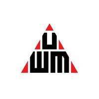 diseño de logotipo de letra triangular uwm con forma de triángulo. monograma de diseño de logotipo de triángulo uwm. plantilla de logotipo de vector de triángulo uwm con color rojo. logotipo triangular uwm logotipo simple, elegante y lujoso.