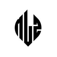 Diseño de logotipo de letra circular mlz con forma de círculo y elipse. mlz letras elipses con estilo tipográfico. las tres iniciales forman un logo circular. vector de marca de letra de monograma abstracto del emblema del círculo de mlz.