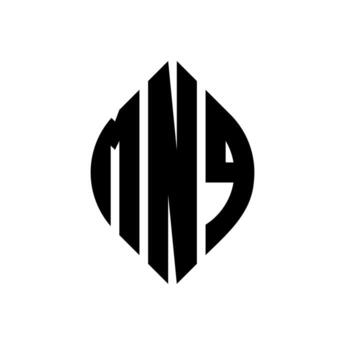 MNQ circle letter logo design with circle and ellipse shape. MNQ ellipse letters with typographic style. The three initials form a circle logo. MNQ Circle Emblem Abstract Monogram Letter Mark Vector. vector