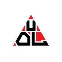 UOL triangle letter logo design with triangle shape. UOL triangle logo design monogram. UOL triangle vector logo template with red color. UOL triangular logo Simple, Elegant, and Luxurious Logo.