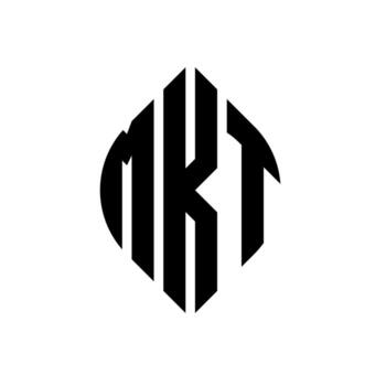 MKT circle letter logo design with circle and ellipse shape. MKT ellipse letters with typographic style. The three initials form a circle logo. MKT Circle Emblem Abstract Monogram Letter Mark Vector. vector