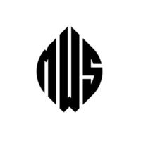 MWS circle letter logo design with circle and ellipse shape. MWS ellipse letters with typographic style. The three initials form a circle logo. MWS Circle Emblem Abstract Monogram Letter Mark Vector. vector