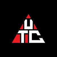diseño de logotipo de letra triangular utc con forma de triángulo. monograma de diseño de logotipo de triángulo utc. plantilla de logotipo de vector de triángulo utc con color rojo. logotipo triangular utc logotipo simple, elegante y lujoso.