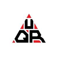 UQR triangle letter logo design with triangle shape. UQR triangle logo design monogram. UQR triangle vector logo template with red color. UQR triangular logo Simple, Elegant, and Luxurious Logo.