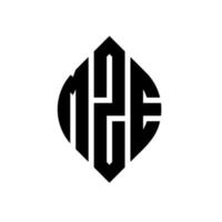 diseño de logotipo de letra de círculo mze con forma de círculo y elipse. mze letras elipses con estilo tipográfico. las tres iniciales forman un logo circular. vector de marca de letra de monograma abstracto del emblema del círculo mze.
