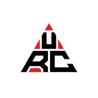 diseño de logotipo de letra de triángulo urc con forma de triángulo. monograma de diseño del logotipo del triángulo urc. plantilla de logotipo de vector de triángulo urc con color rojo. logo triangular urc logo simple, elegante y lujoso.