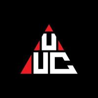 diseño de logotipo de letra triangular uuc con forma de triángulo. monograma de diseño del logotipo del triángulo uuc. plantilla de logotipo de vector de triángulo uuc con color rojo. logotipo triangular uuc logotipo simple, elegante y lujoso.