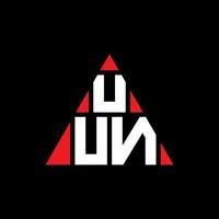 uun diseño de logotipo de letra triangular con forma de triángulo. monograma de diseño del logotipo del triángulo uun. uun plantilla de logotipo de vector de triángulo con color rojo. logotipo triangular uun logotipo simple, elegante y lujoso.