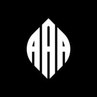 AAA circle letter logo design with circle and ellipse shape. AAA ellipse letters with typographic style. The three initials form a circle logo. AAA Circle Emblem Abstract Monogram Letter Mark Vector. vector