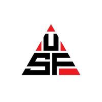 diseño de logotipo de letra triangular usf con forma de triángulo. monograma de diseño del logotipo del triángulo usf. plantilla de logotipo de vector de triángulo usf con color rojo. logotipo triangular usf logotipo simple, elegante y lujoso.