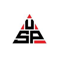 diseño de logotipo de letra triangular usp con forma de triángulo. monograma de diseño de logotipo de triángulo usp. plantilla de logotipo de vector de triángulo usp con color rojo. logotipo triangular usp logotipo simple, elegante y lujoso.