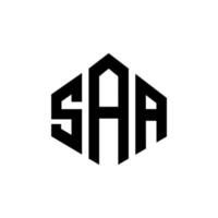 SAA letter logo design with polygon shape. SAA polygon and cube shape logo design. SAA hexagon vector logo template white and black colors. SAA monogram, business and real estate logo.