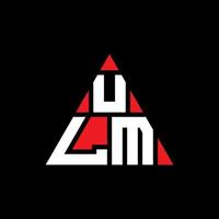 diseño de logotipo de letra de triángulo de ulm con forma de triángulo. monograma de diseño del logotipo del triángulo de ulm. plantilla de logotipo de vector de triángulo ulm con color rojo. logotipo triangular de ulm logotipo simple, elegante y lujoso.