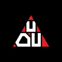 uou diseño de logotipo de letra triangular con forma de triángulo. monograma de diseño del logotipo del triángulo uou. plantilla de logotipo de vector de triángulo uou con color rojo. logotipo triangular uou logotipo simple, elegante y lujoso.