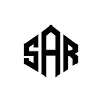 diseño de logotipo de letra sar con forma de polígono. diseño de logotipo en forma de cubo y polígono sar. sar hexágono vector logo plantilla colores blanco y negro. monograma sar, logotipo comercial e inmobiliario.