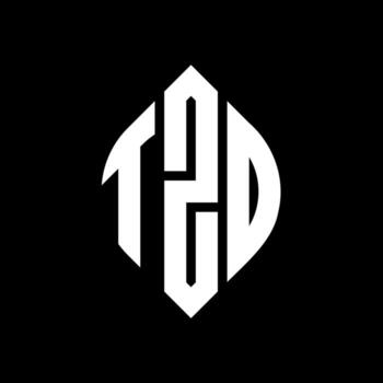 TZD circle letter logo design with circle and ellipse shape. TZD ellipse letters with typographic style. The three initials form a circle logo. TZD Circle Emblem Abstract Monogram Letter Mark Vector. vector