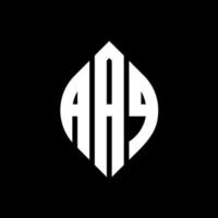 AAQ circle letter logo design with circle and ellipse shape. AAQ ellipse letters with typographic style. The three initials form a circle logo. AAQ Circle Emblem Abstract Monogram Letter Mark Vector. vector