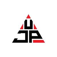 UJP triangle letter logo design with triangle shape. UJP triangle logo design monogram. UJP triangle vector logo template with red color. UJP triangular logo Simple, Elegant, and Luxurious Logo.
