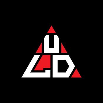 diseño de logotipo de letra triangular uld con forma de triángulo. monograma de diseño de logotipo de triángulo uld. plantilla de logotipo de vector de triángulo uld con color rojo. logotipo triangular uld logotipo simple, elegante y lujoso.