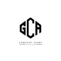 GCA letter logo design with polygon shape. GCA polygon and cube shape logo design. GCA hexagon vector logo template white and black colors. GCA monogram, business and real estate logo.