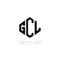 GCL letter logo design with polygon shape. GCL polygon and cube shape logo design. GCL hexagon vector logo template white and black colors. GCL monogram, business and real estate logo.