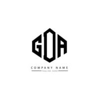 GDA letter logo design with polygon shape. GDA polygon and cube shape logo design. GDA hexagon vector logo template white and black colors. GDA monogram, business and real estate logo.