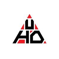 UHO triangle letter logo design with triangle shape. UHO triangle logo design monogram. UHO triangle vector logo template with red color. UHO triangular logo Simple, Elegant, and Luxurious Logo.