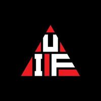 UIF triangle letter logo design with triangle shape. UIF triangle logo design monogram. UIF triangle vector logo template with red color. UIF triangular logo Simple, Elegant, and Luxurious Logo.