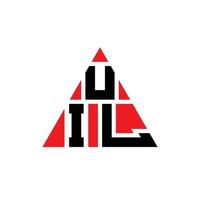 uil diseño de logotipo de letra triangular con forma de triángulo. monograma de diseño de logotipo de triángulo uil. plantilla de logotipo de vector de triángulo uil con color rojo. logo triangular de uil logo simple, elegante y lujoso.