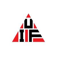 UIF triangle letter logo design with triangle shape. UIF triangle logo design monogram. UIF triangle vector logo template with red color. UIF triangular logo Simple, Elegant, and Luxurious Logo.