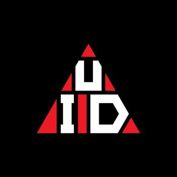 UID triangle letter logo design with triangle shape. UID triangle logo design monogram. UID triangle vector logo template with red color. UID triangular logo Simple, Elegant, and Luxurious Logo.
