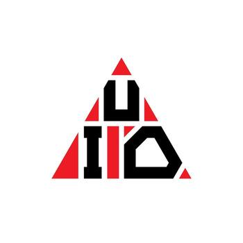 UIO triangle letter logo design with triangle shape. UIO triangle logo design monogram. UIO triangle vector logo template with red color. UIO triangular logo Simple, Elegant, and Luxurious Logo.