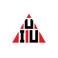 diseño de logotipo de letra triangular uiu con forma de triángulo. monograma de diseño del logotipo del triángulo uiu. plantilla de logotipo de vector de triángulo uiu con color rojo. logotipo triangular uiu logotipo simple, elegante y lujoso.