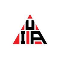 UIA triangle letter logo design with triangle shape. UIA triangle logo design monogram. UIA triangle vector logo template with red color. UIA triangular logo Simple, Elegant, and Luxurious Logo.