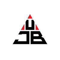 UJB triangle letter logo design with triangle shape. UJB triangle logo design monogram. UJB triangle vector logo template with red color. UJB triangular logo Simple, Elegant, and Luxurious Logo.