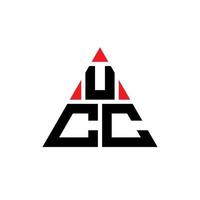 UCC triangle letter logo design with triangle shape. UCC triangle logo design monogram. UCC triangle vector logo template with red color. UCC triangular logo Simple, Elegant, and Luxurious Logo.