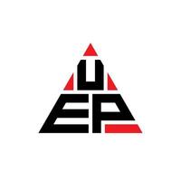 UEP triangle letter logo design with triangle shape. UEP triangle logo design monogram. UEP triangle vector logo template with red color. UEP triangular logo Simple, Elegant, and Luxurious Logo.