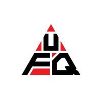 diseño de logotipo de letra triangular ufq con forma de triángulo. monograma de diseño del logotipo del triángulo ufq. plantilla de logotipo de vector de triángulo ufq con color rojo. logotipo triangular ufq logotipo simple, elegante y lujoso.