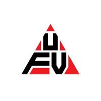 UFV triangle letter logo design with triangle shape. UFV triangle logo design monogram. UFV triangle vector logo template with red color. UFV triangular logo Simple, Elegant, and Luxurious Logo.