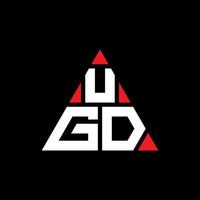 diseño de logotipo de letra triangular ugd con forma de triángulo. monograma de diseño de logotipo de triángulo ugd. plantilla de logotipo de vector de triángulo ugd con color rojo. logotipo triangular ugd logotipo simple, elegante y lujoso.