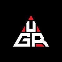 diseño de logotipo de letra triangular ugr con forma de triángulo. monograma de diseño del logotipo del triángulo ugr. plantilla de logotipo de vector de triángulo ugr con color rojo. logo triangular ugr logo simple, elegante y lujoso.