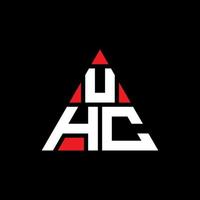 UHC triangle letter logo design with triangle shape. UHC triangle logo design monogram. UHC triangle vector logo template with red color. UHC triangular logo Simple, Elegant, and Luxurious Logo.