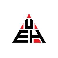 UEH triangle letter logo design with triangle shape. UEH triangle logo design monogram. UEH triangle vector logo template with red color. UEH triangular logo Simple, Elegant, and Luxurious Logo.