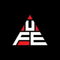 UFE triangle letter logo design with triangle shape. UFE triangle logo design monogram. UFE triangle vector logo template with red color. UFE triangular logo Simple, Elegant, and Luxurious Logo.