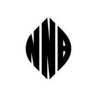 NNB circle letter logo design with circle and ellipse shape. NNB ellipse letters with typographic style. The three initials form a circle logo. NNB Circle Emblem Abstract Monogram Letter Mark Vector. vector