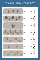 Counting Game for Preschool Children.  Count how many  robots vector