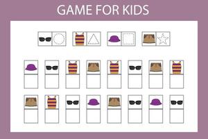 children's preschool task. Write down the symbols according to the pattern of the clothes vector