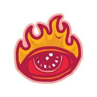 fire eye illustration sticker vector